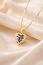 Colar Luxo com Pingente Coração do Oceano