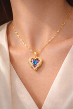 Colar Luxo com Pingente Coração do Oceano