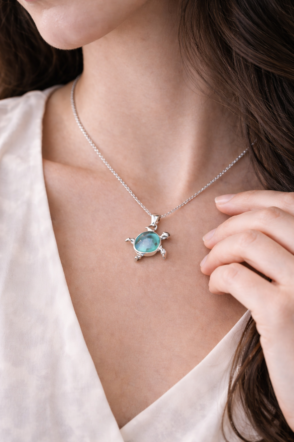 Colar com Pingente Tartaruga em Prata 925