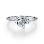 Anel de Prata 925 Gota de Água com Zircônia Brilhante Noivado/Namoro