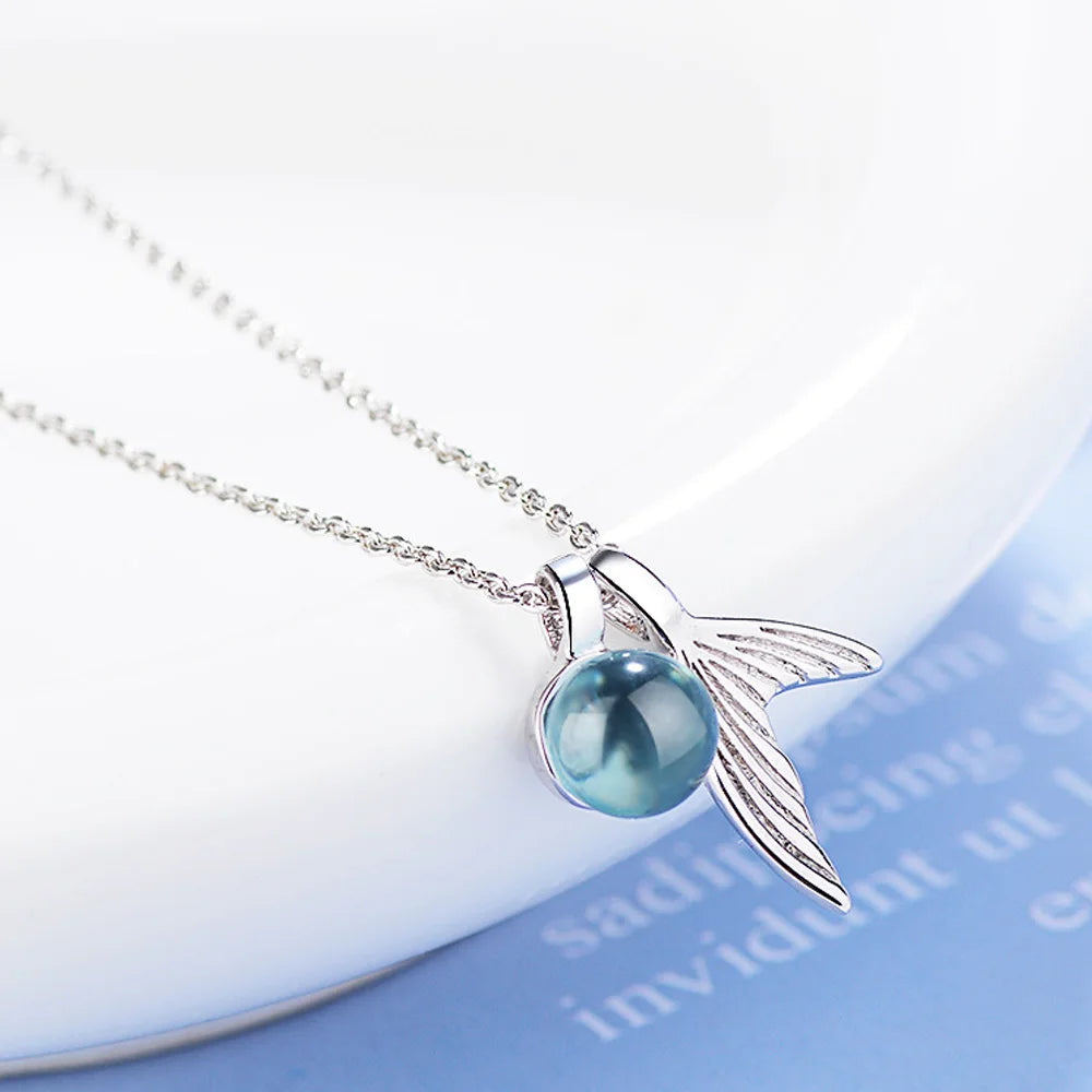 Colar Cauda de Sereia em Prata 925 com Cristal