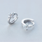 Brincos de Argola em Prata com Flores de Zircônia Cúbica