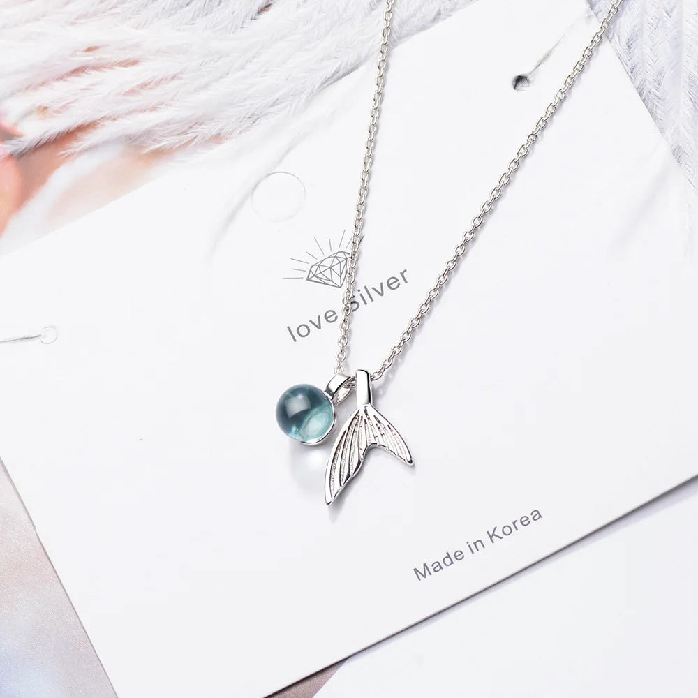 Colar Cauda de Sereia em Prata 925 com Cristal