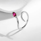 Anel Ajustável de Prata 925 em Formato de Cobra