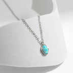 Colar Vintage com Pingente Opal em Prata 925