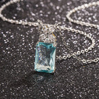 Colar com Pingente Retângulo Geométrico com Zircônia em Prata 925