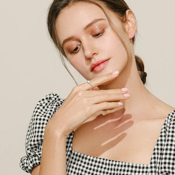 Anel Feminino em Prata 925 Opala Natural Oval