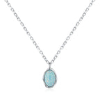 Colar Vintage com Pingente Opal em Prata 925