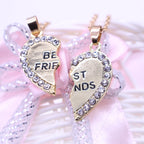 Conjunto Colar Com Pingente Coração Dividido Melhor Amigo Casal