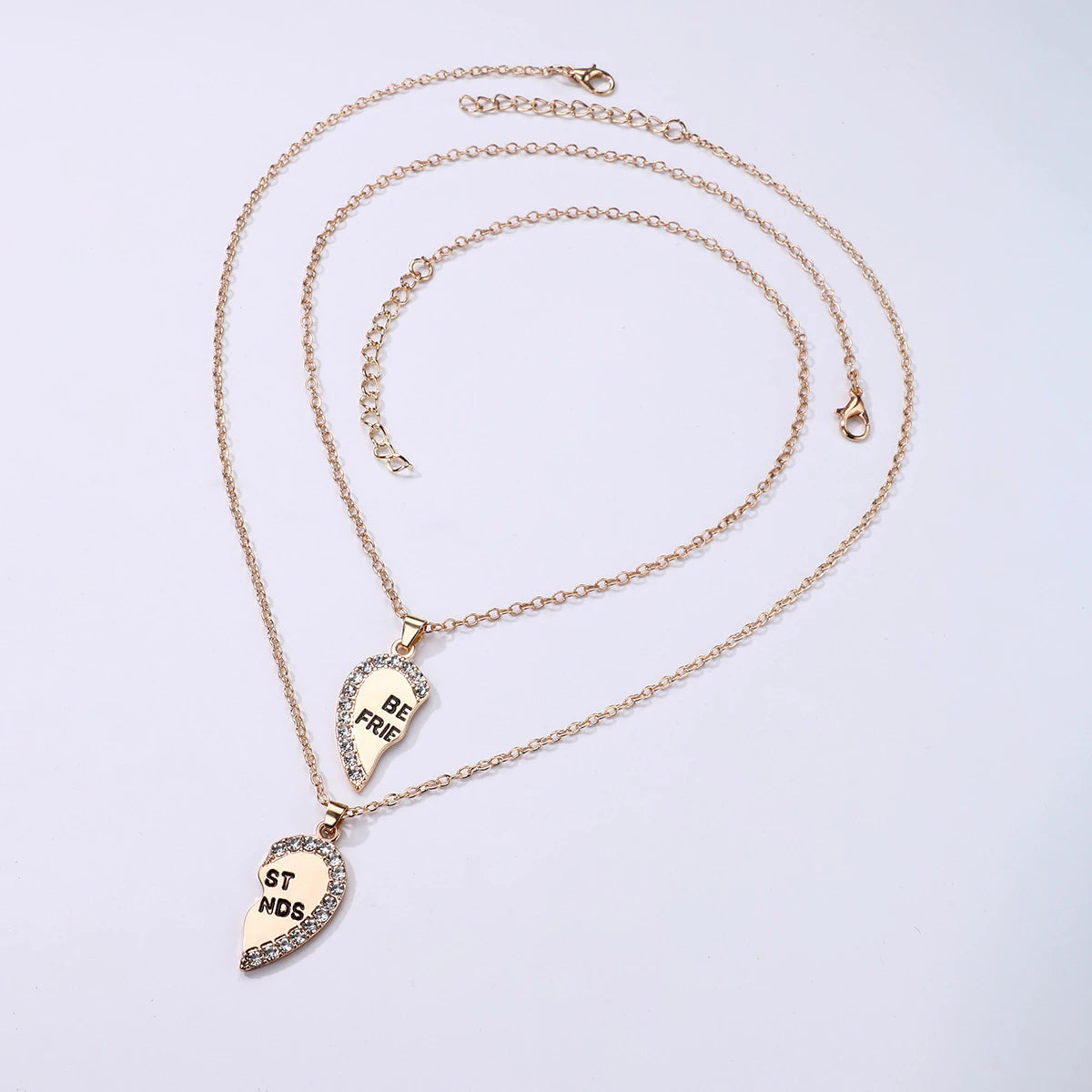 Conjunto Colar Com Pingente Coração Dividido Melhor Amigo Casal